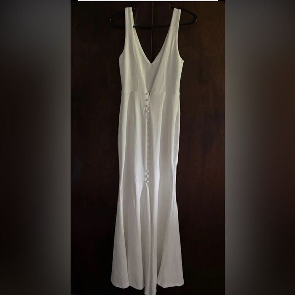 Lulus Into Your Heart White Button Back Mermaid Maxi Dress - Picture 11 of 12